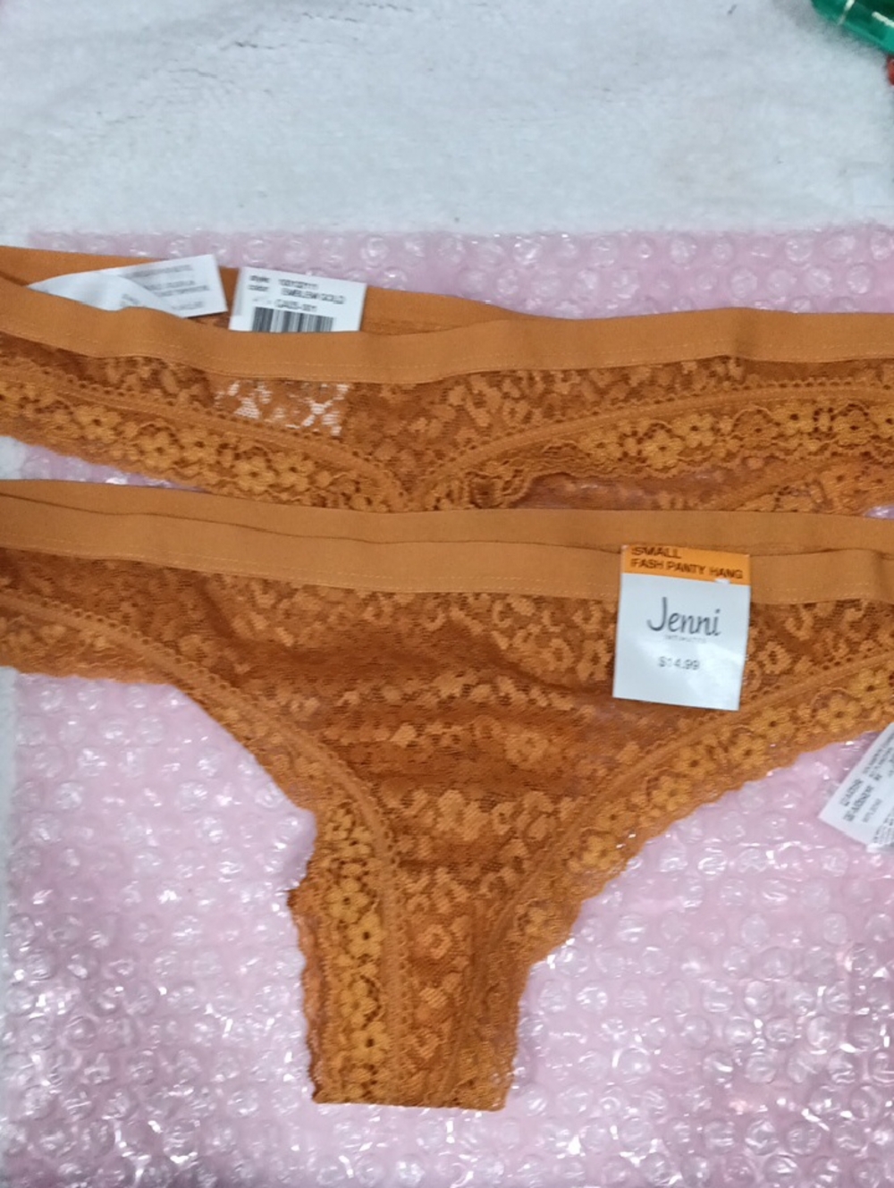 Jenni Lace Thong Panty in Warm Rust Orange